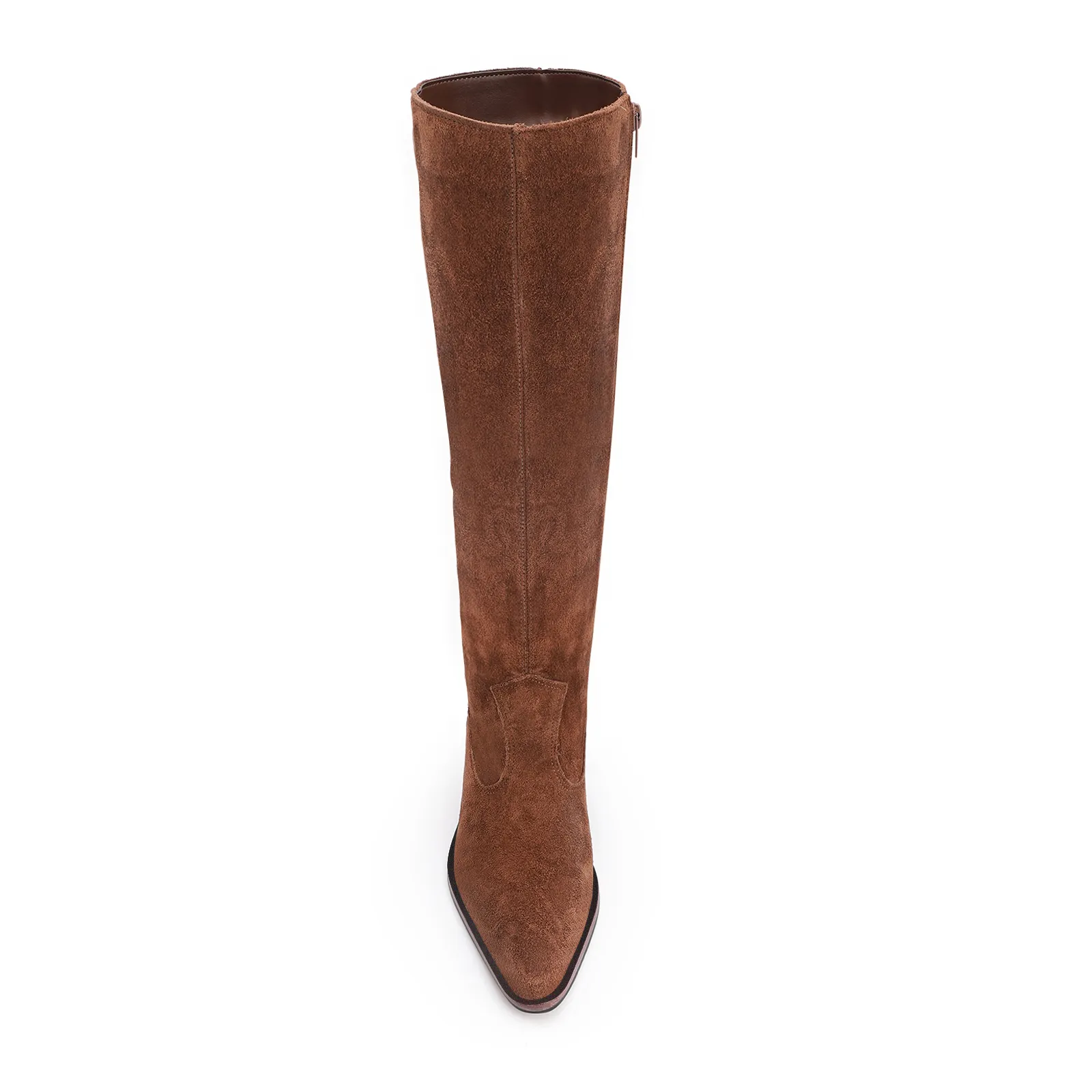 Bota Western Couro Camurça Marrom