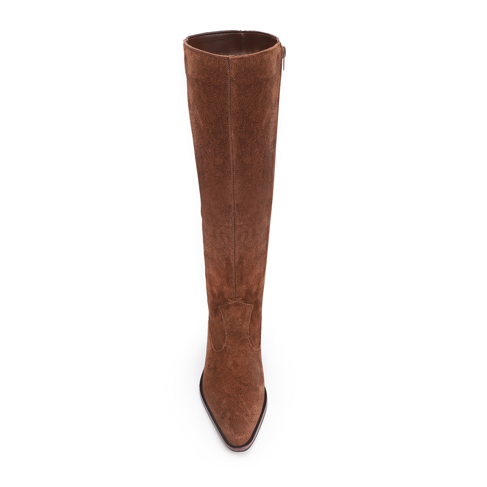 Bota Western Couro Camurça Marrom