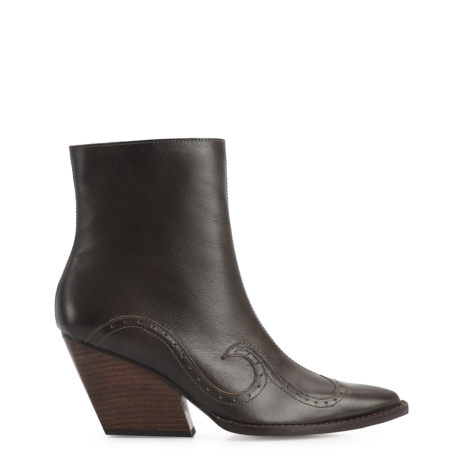 Bota Western Couro Estonado Marrom
