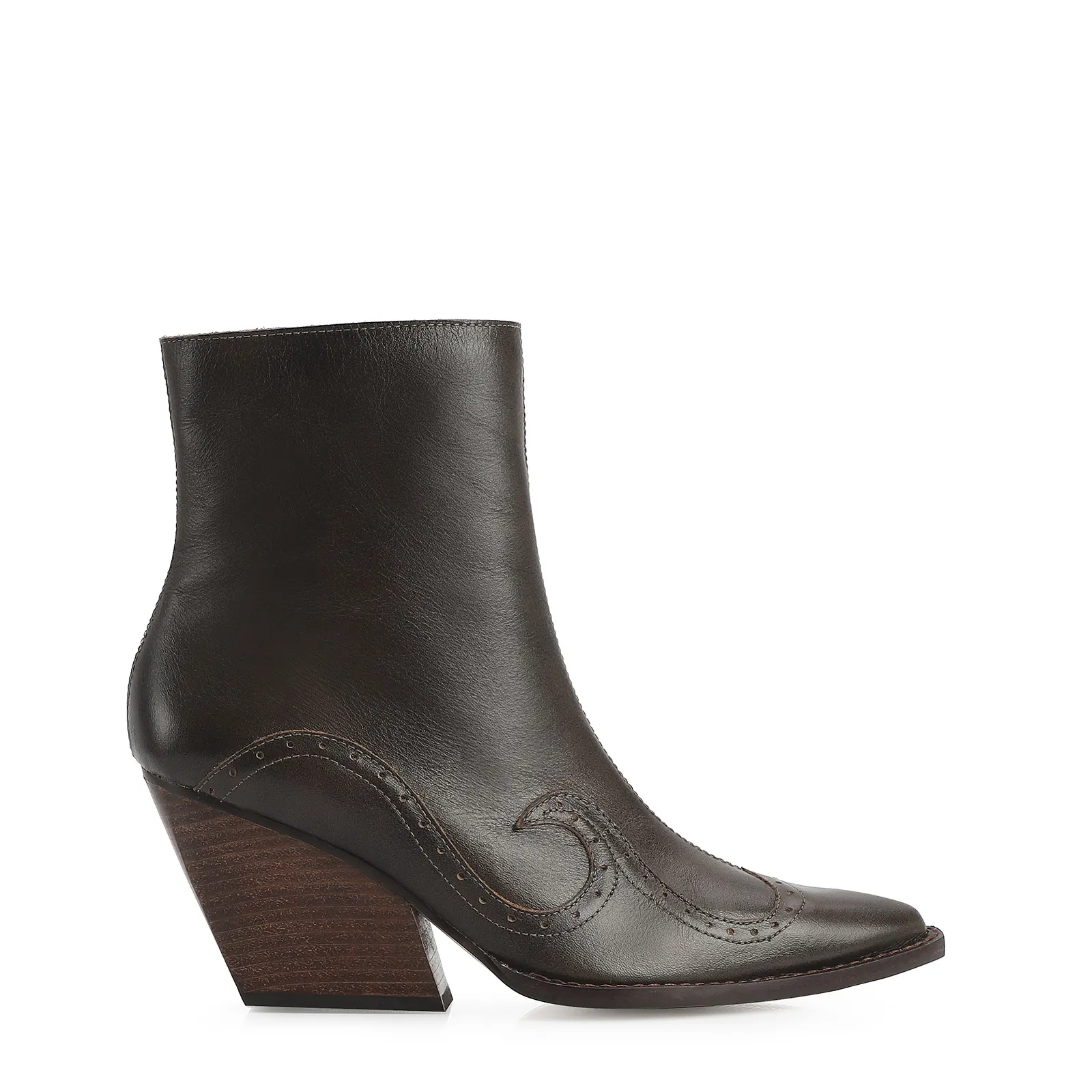 Bota Western Couro Estonado Marrom