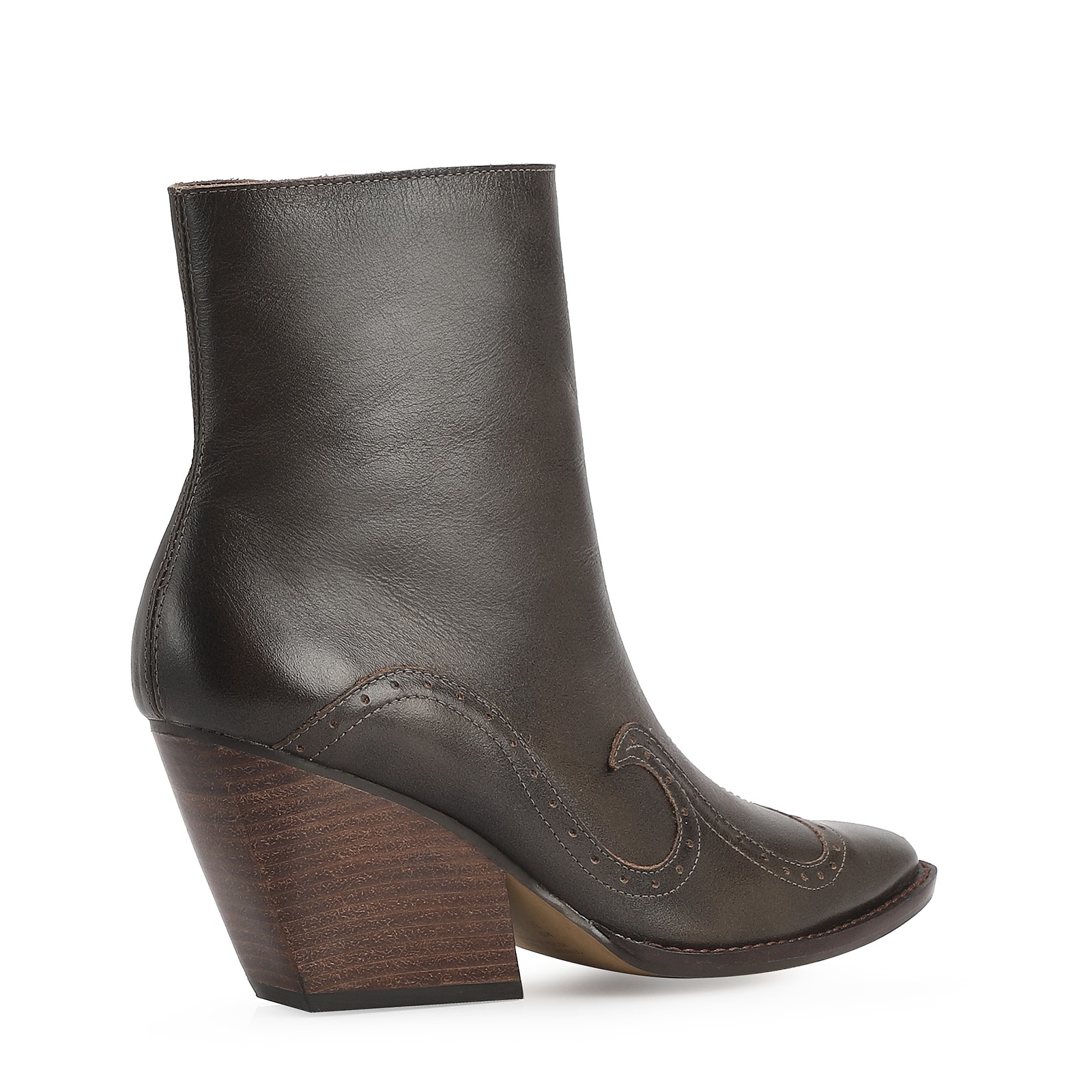Bota Western Couro Estonado Marrom