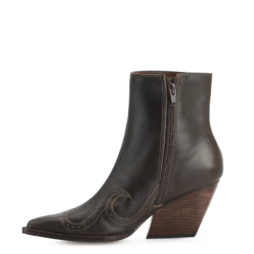 Bota Western Couro Estonado Marrom - imagem 5