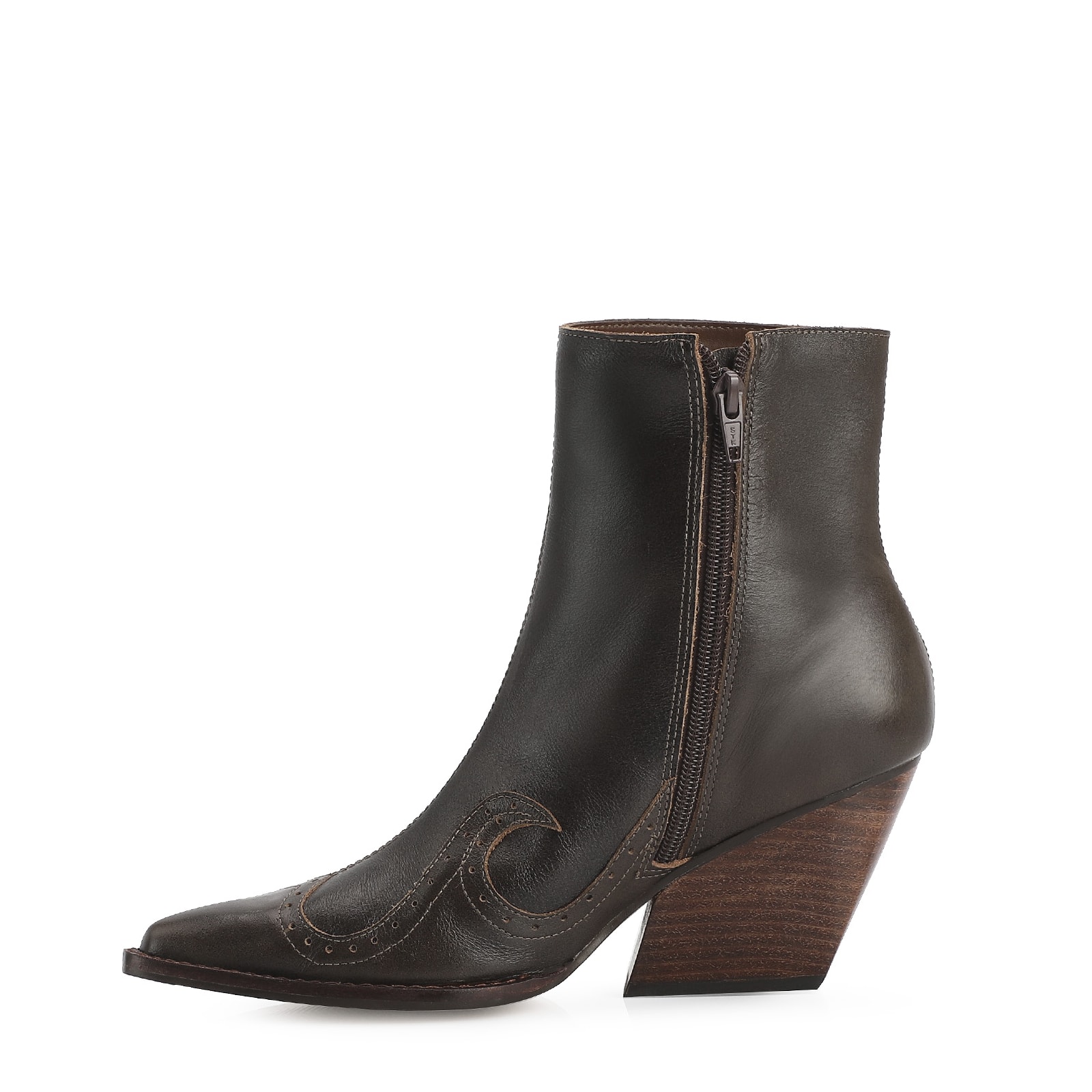 Bota Western Couro Estonado Marrom