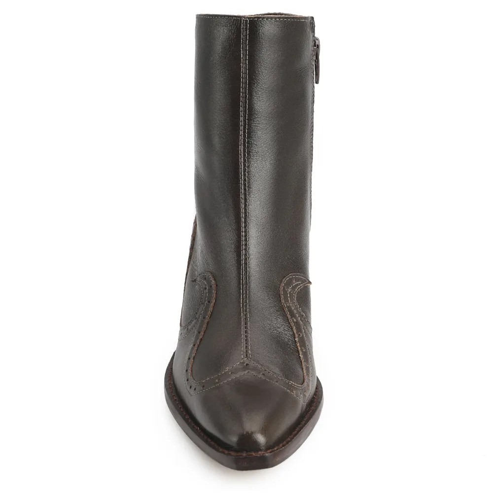 Bota Western Couro Estonado Marrom - imagem 6