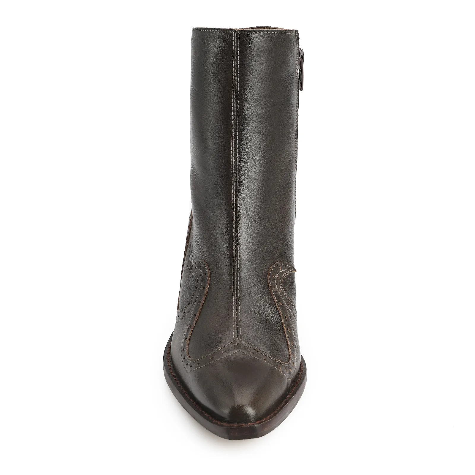 Bota Western Couro Estonado Marrom