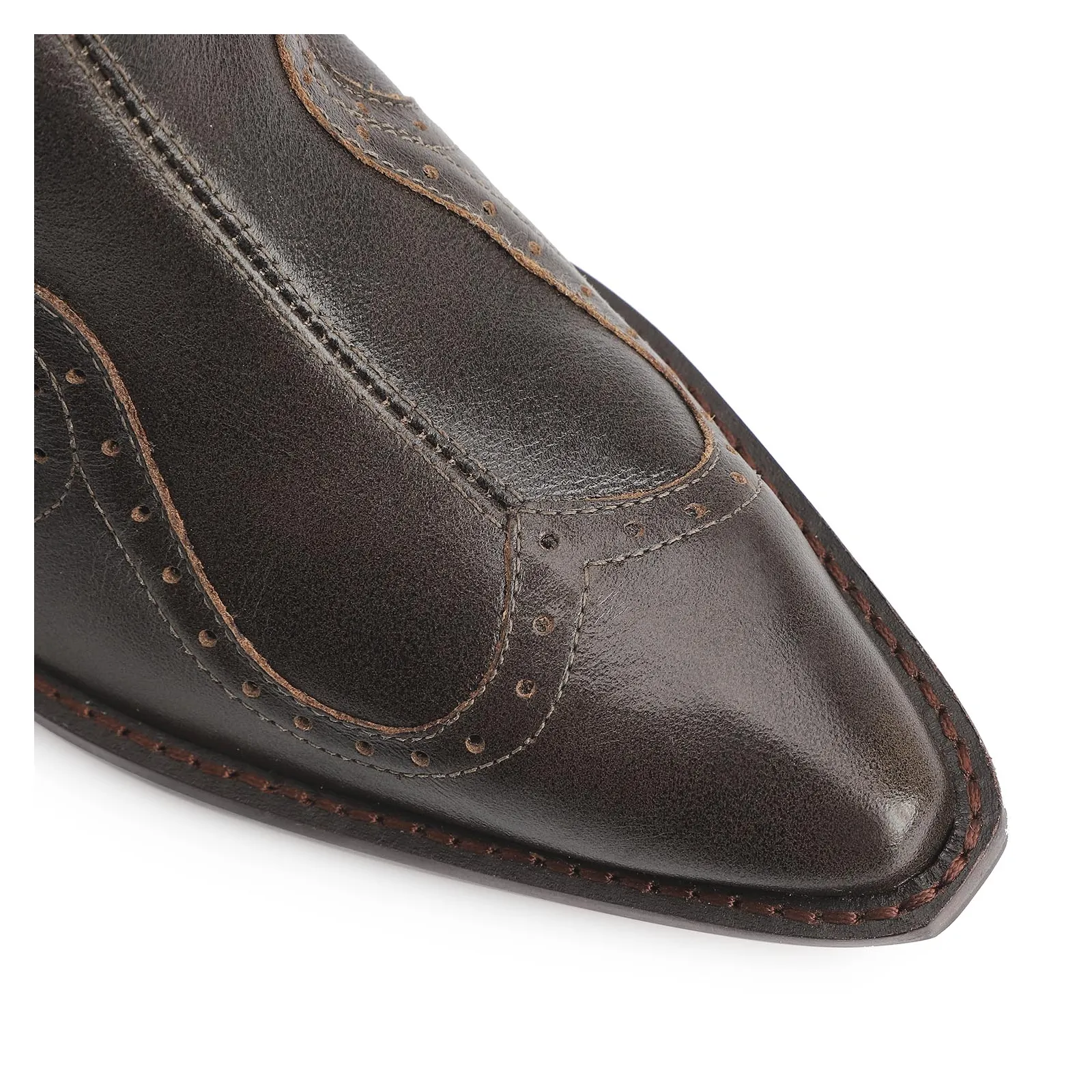 Bota Western Couro Estonado Marrom
