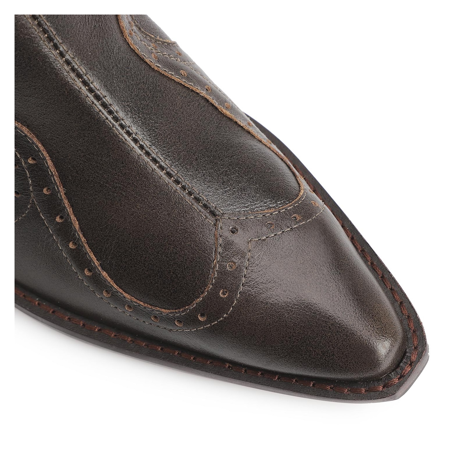Bota Western Couro Estonado Marrom