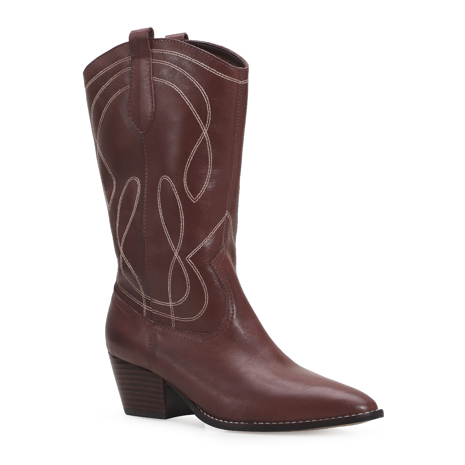 Bota Western Couro Marrom