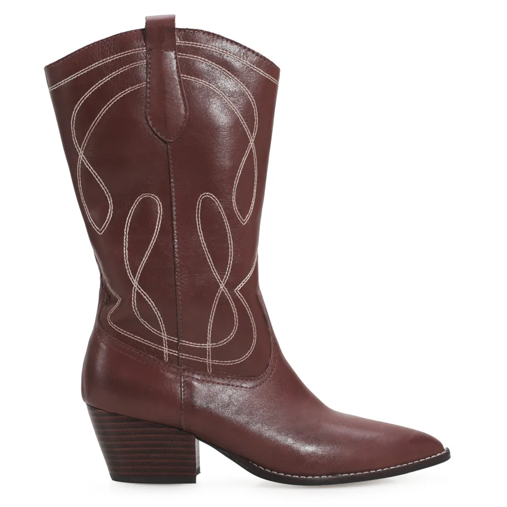 Bota Western Couro Marrom - imagem 3