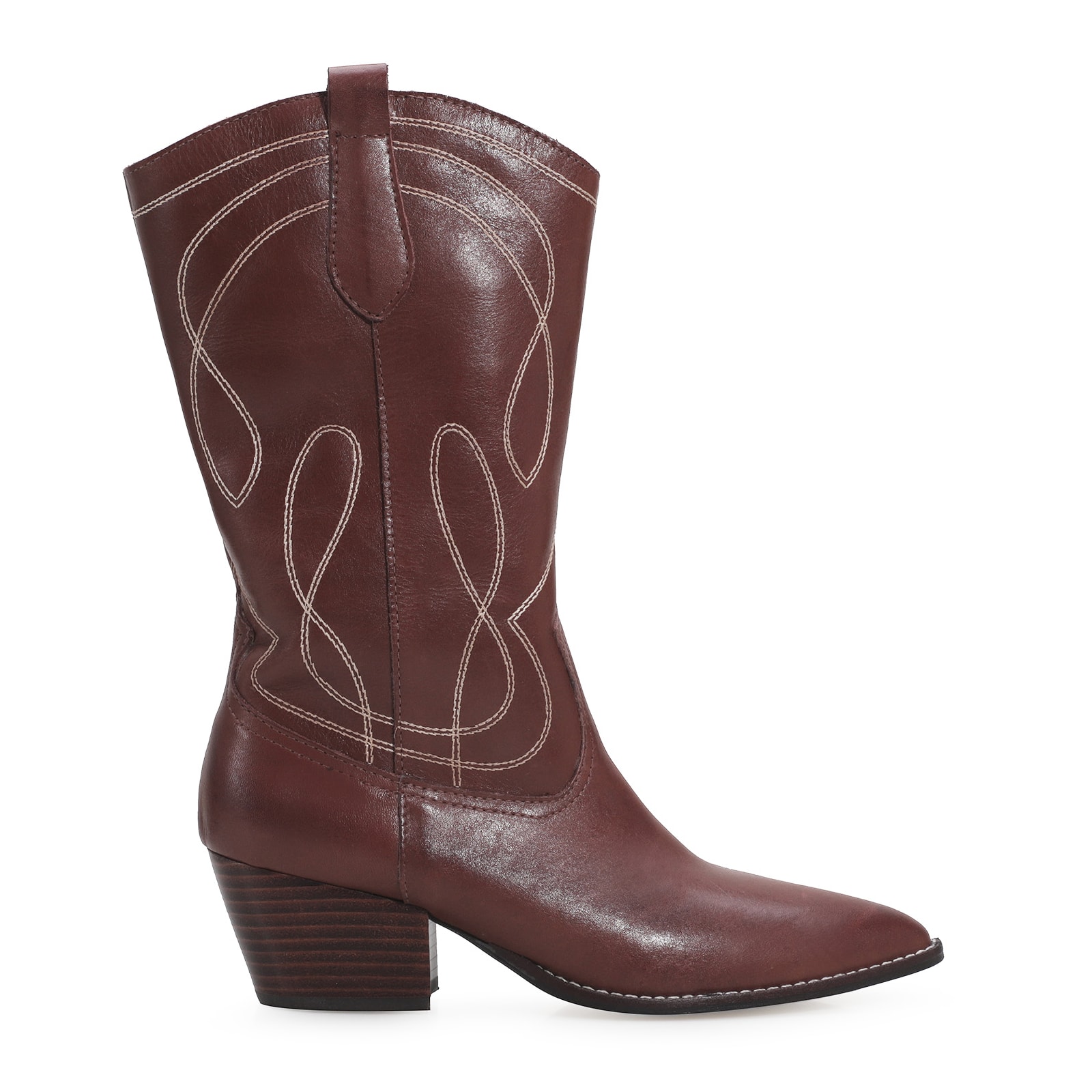 Bota Western Couro Marrom