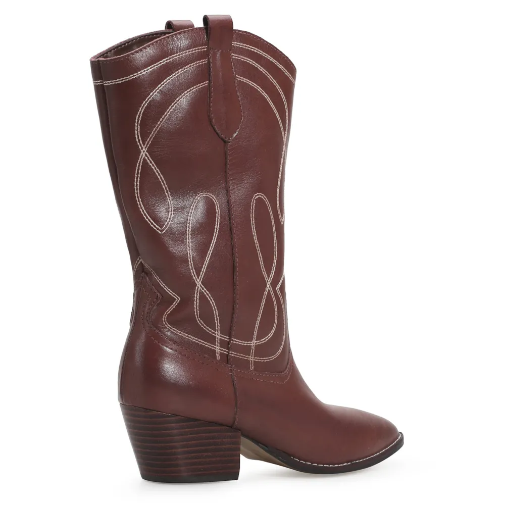 Bota Western Couro Marrom - imagem 4