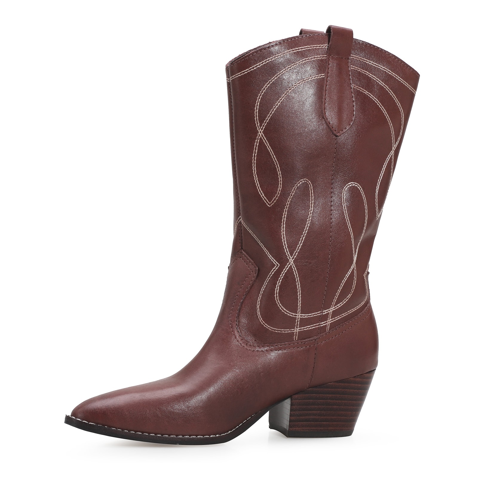 Bota Western Couro Marrom