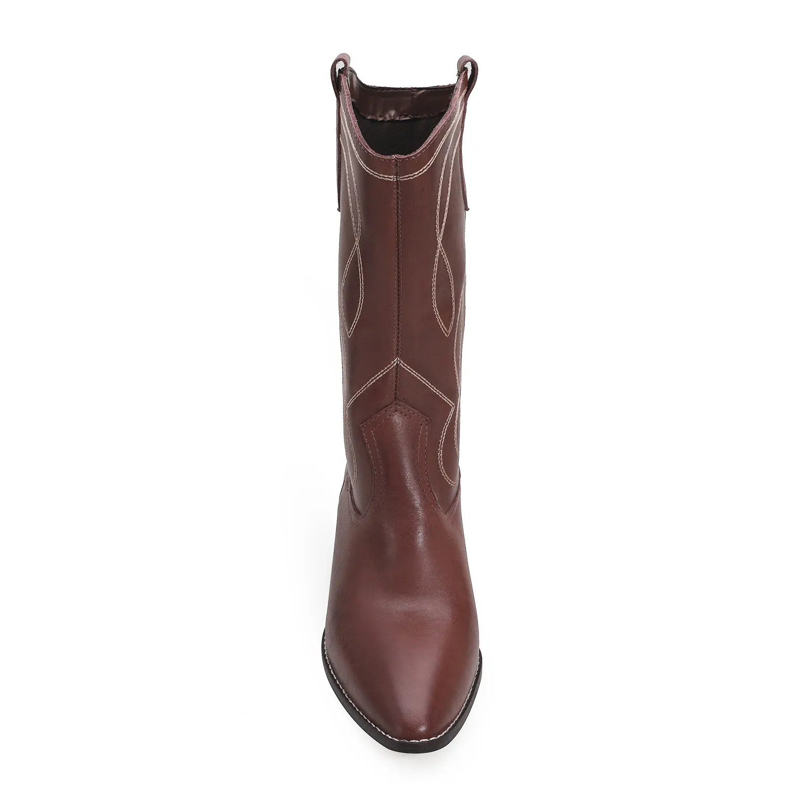 Bota Western Couro Marrom