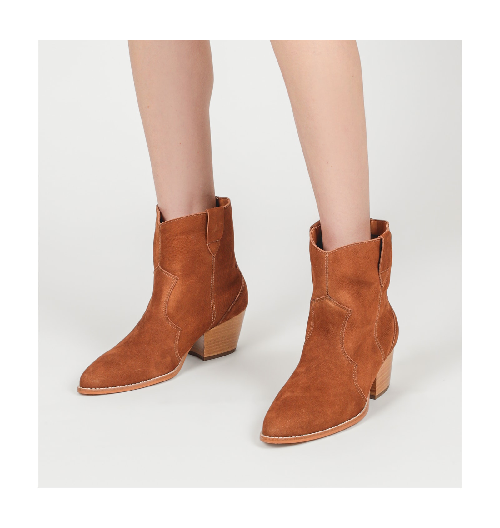 Bota Western Couro Marrom