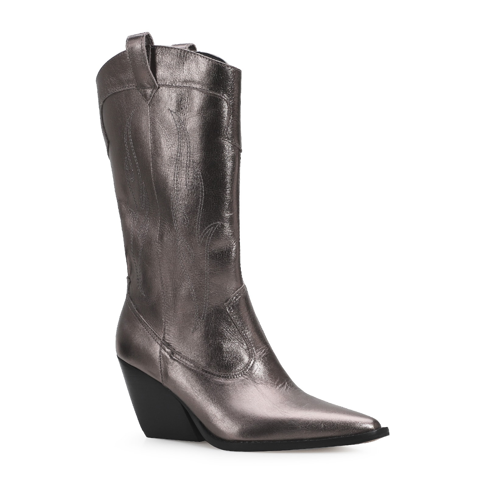 Bota Western Couro Prata