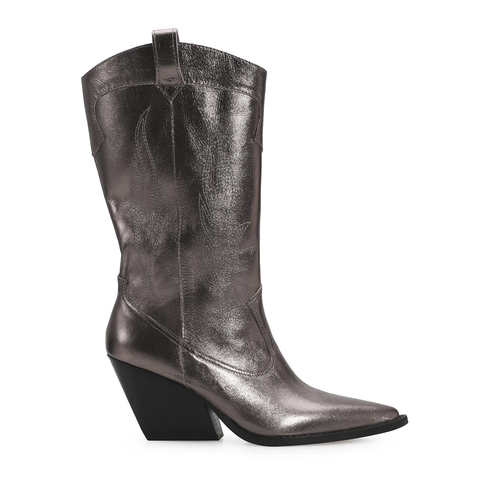 Bota Western Couro Prata