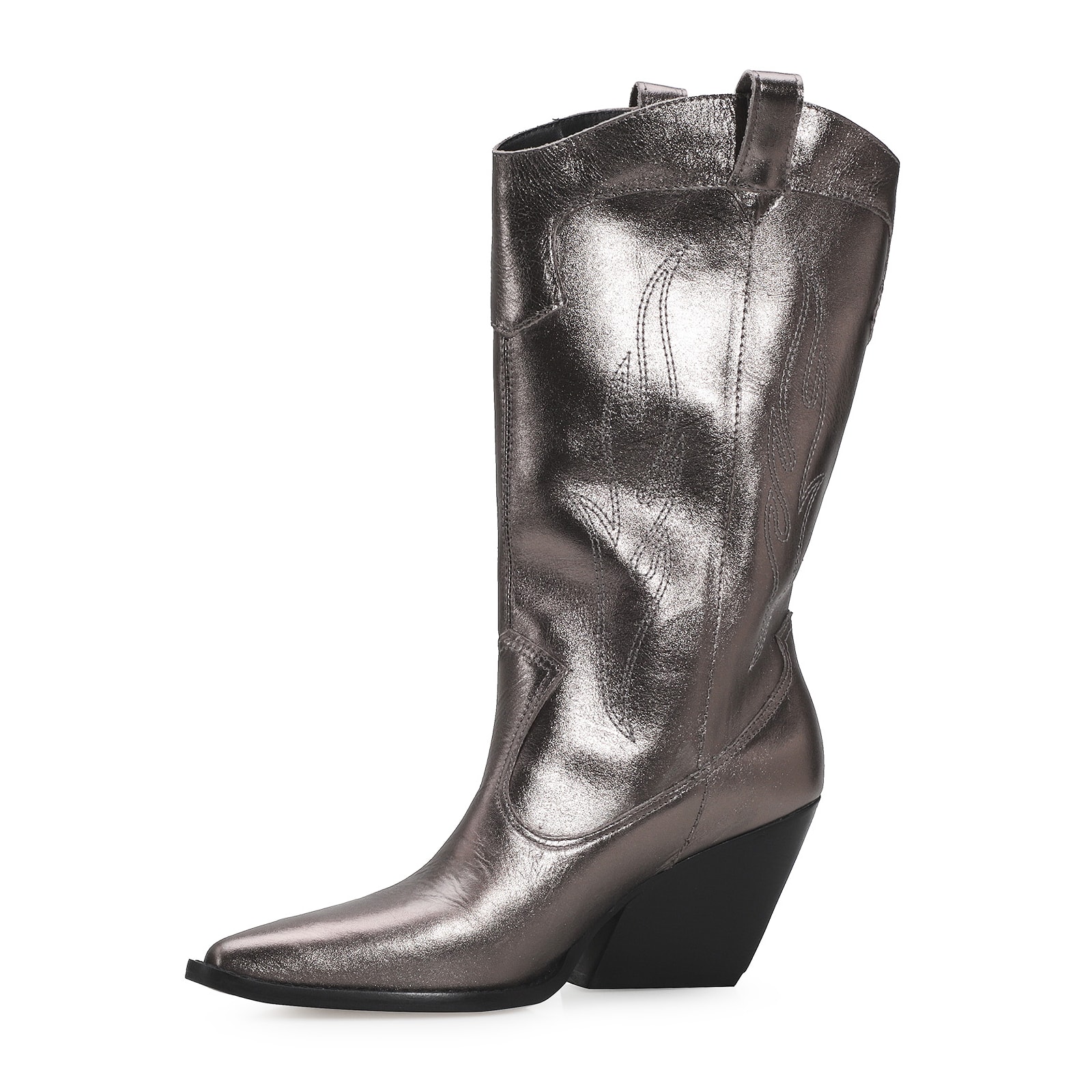 Bota Western Couro Prata