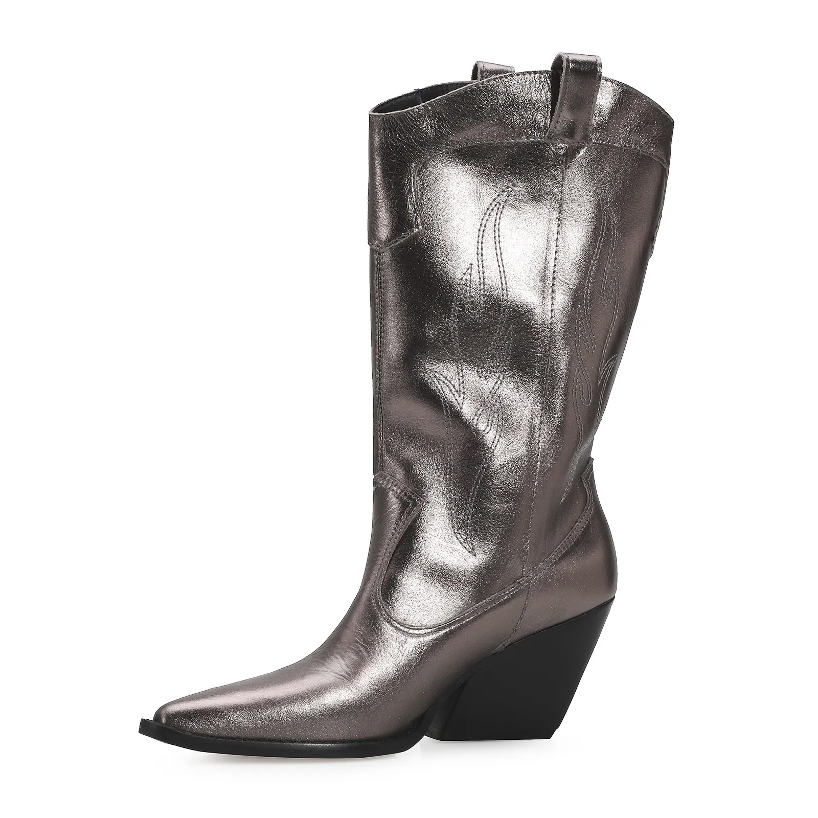 Bota Western Couro Prata