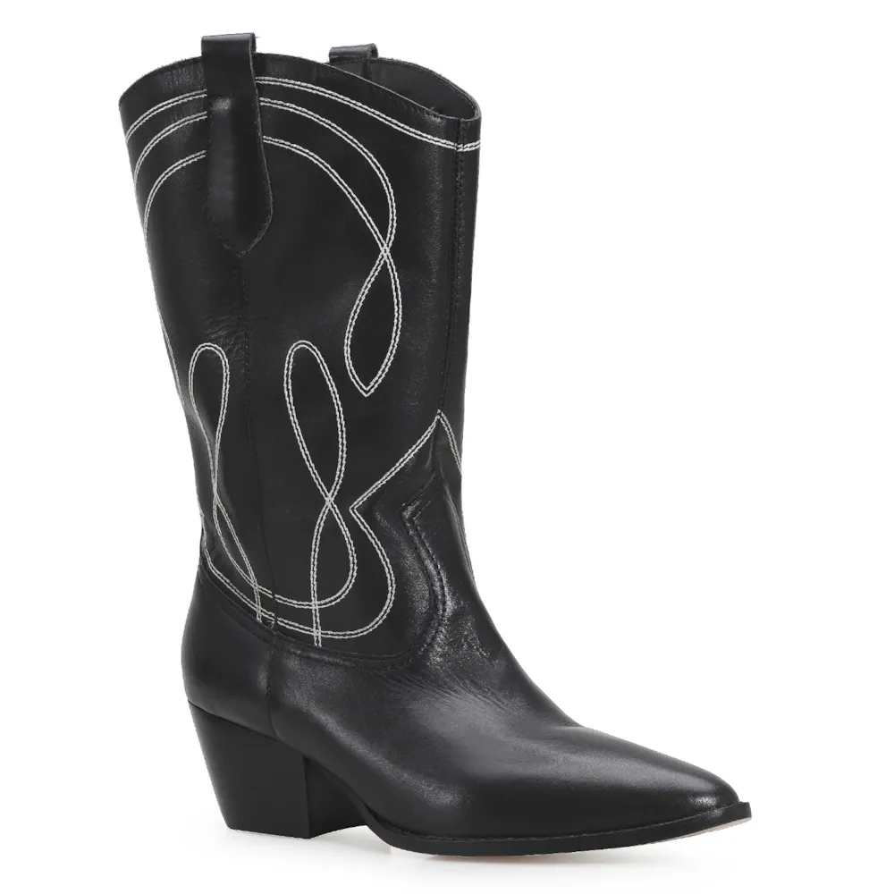 Bota Western Couro Preto