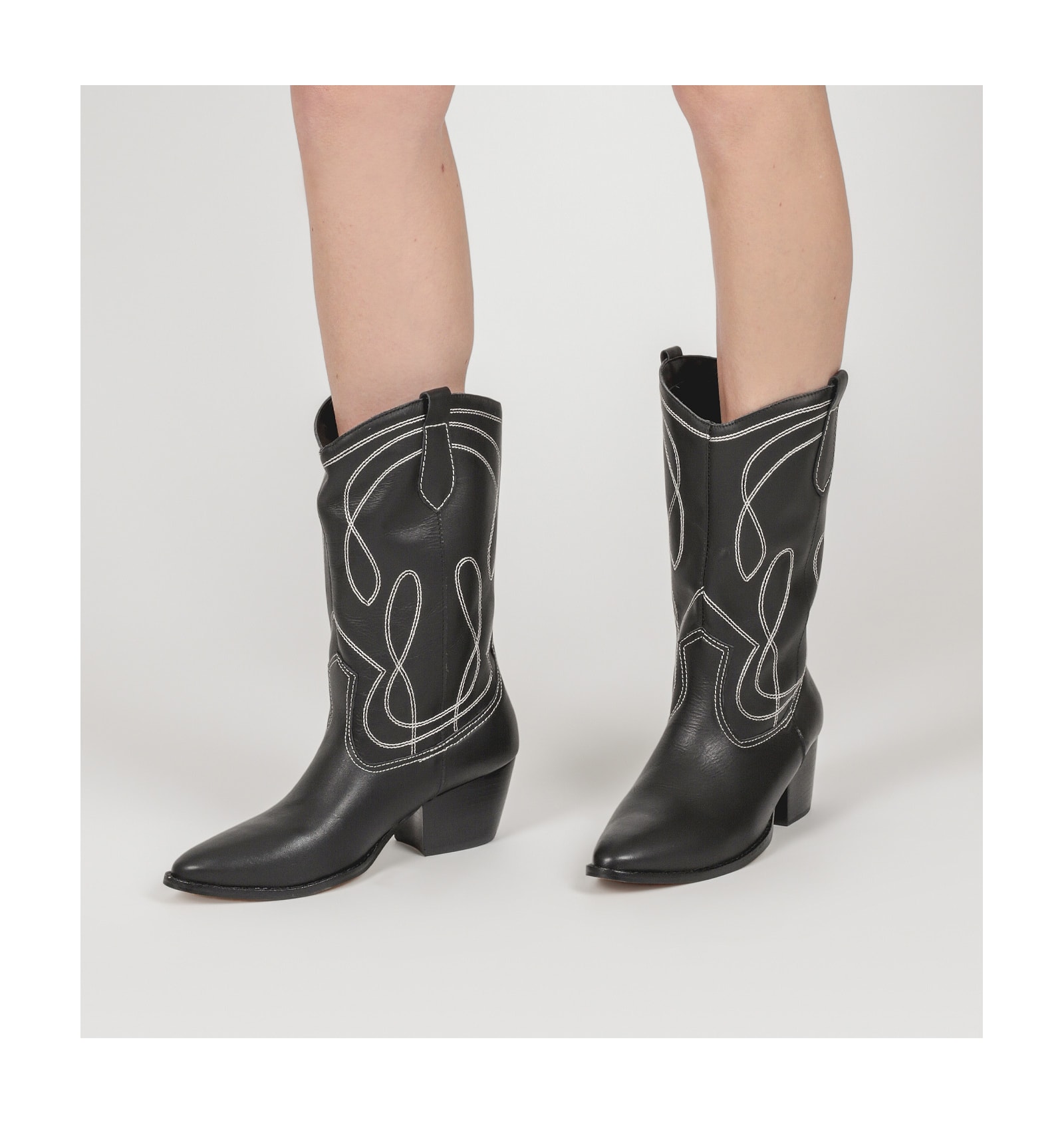 Bota Western Couro Preto