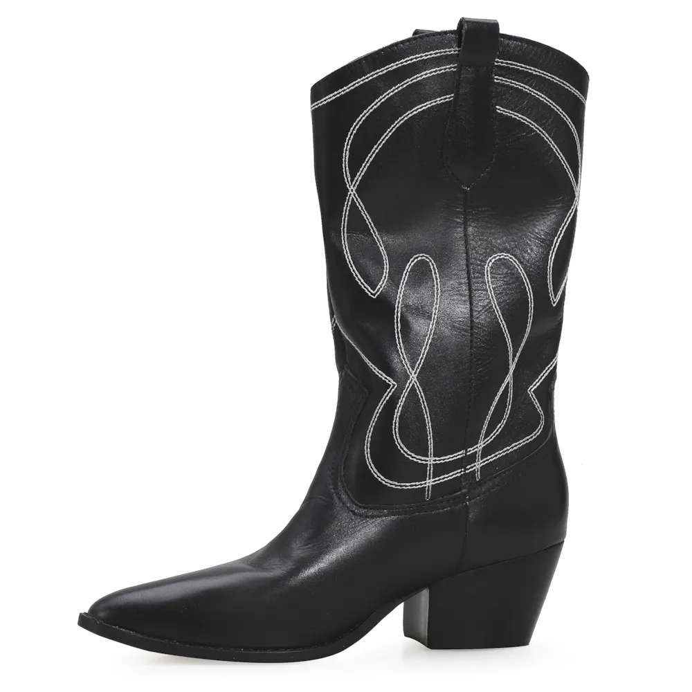Bota Western Couro Preto - imagem 5