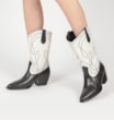 Bota Western Couro Preto/Off White - imagem 2