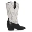 Bota Western Couro Preto/Off White - imagem 4