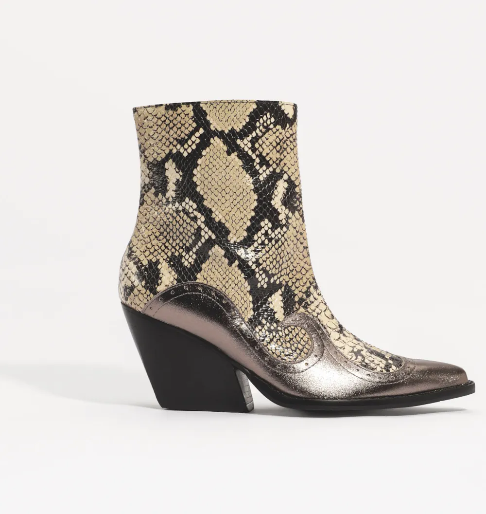 Bota Western Couro Python/Prata - imagem 4