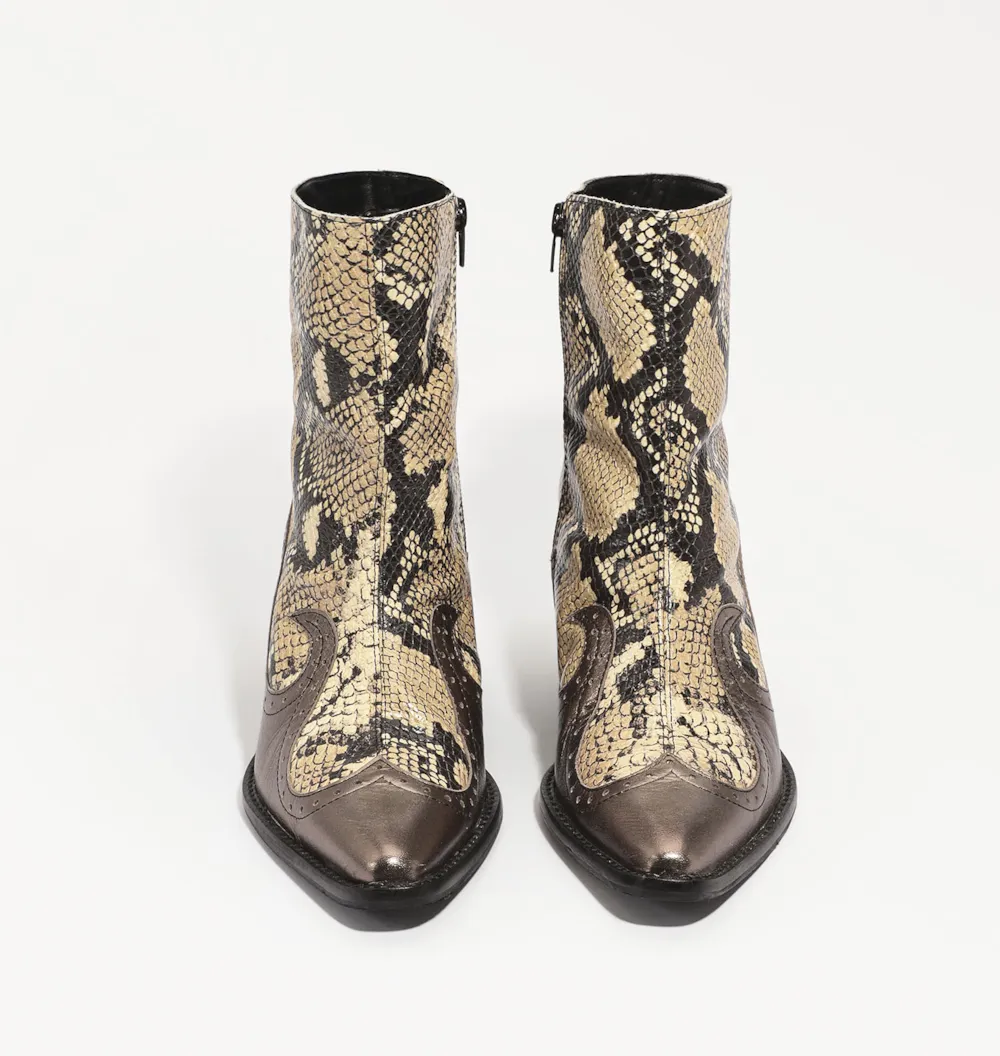 Bota Western Couro Python/Prata - imagem 5