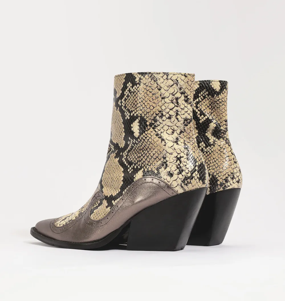 Bota Western Couro Python/Prata - imagem 6