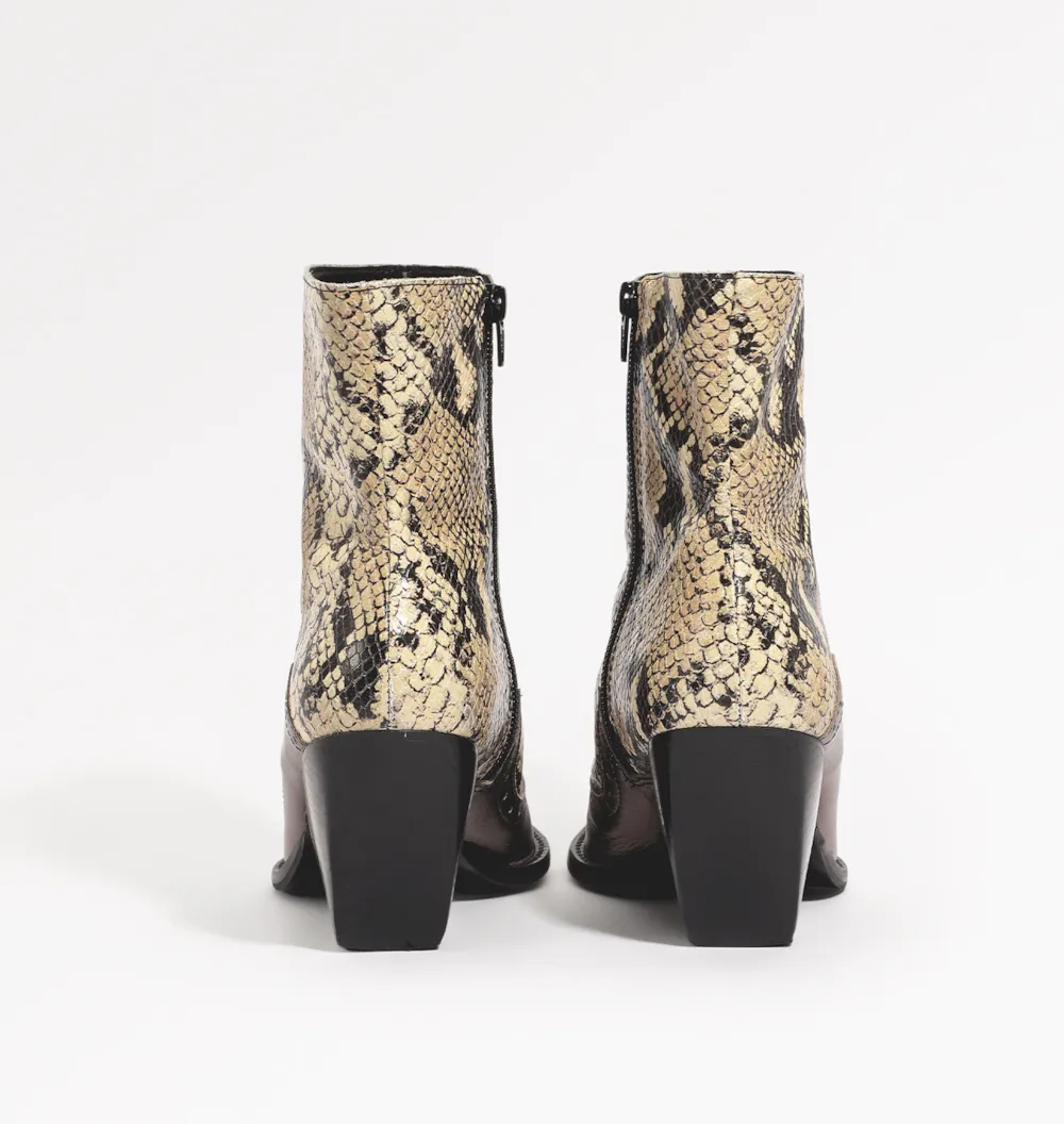 Bota Western Couro Python/Prata - imagem 7