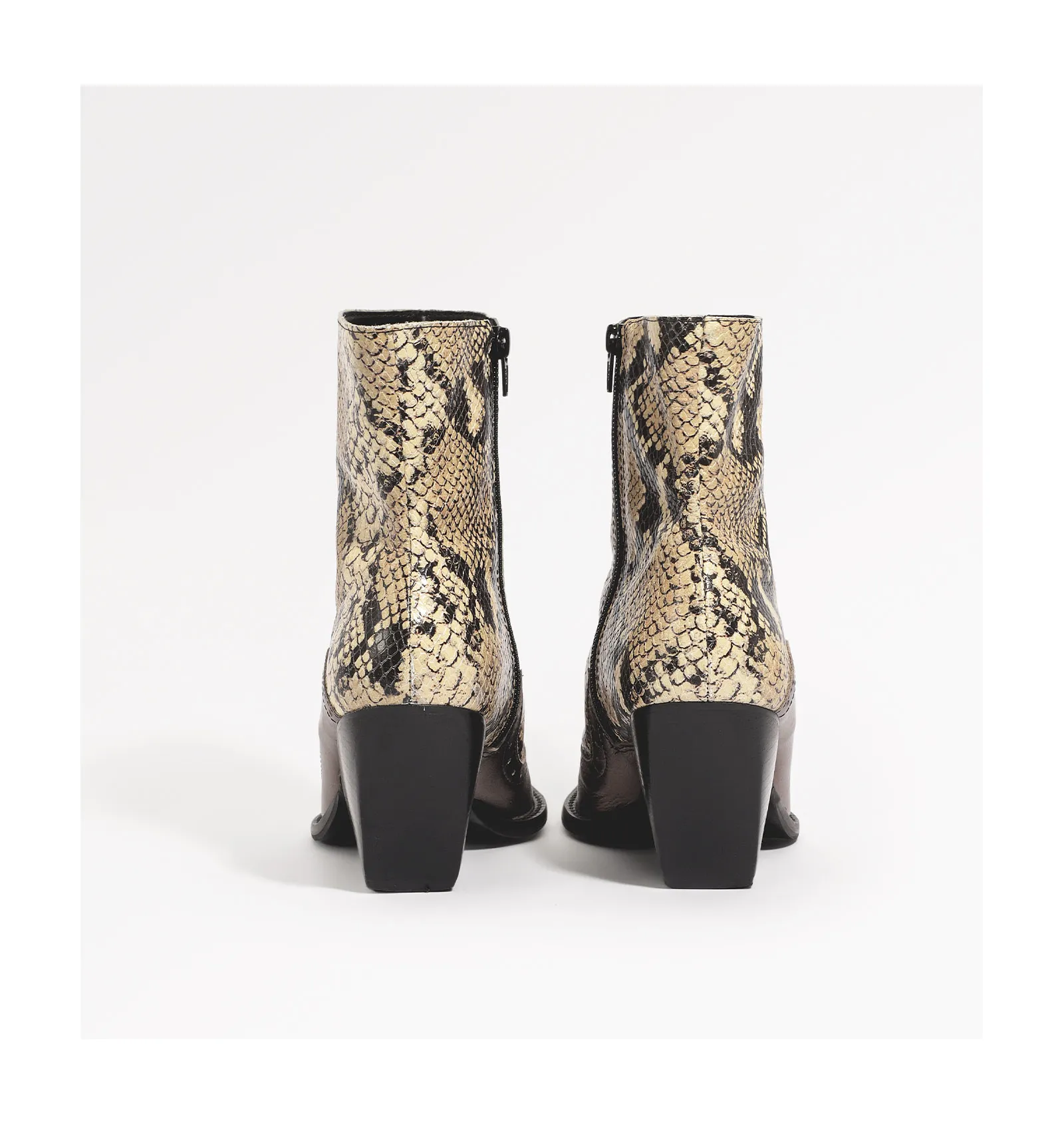 Bota Western Couro Python/Prata