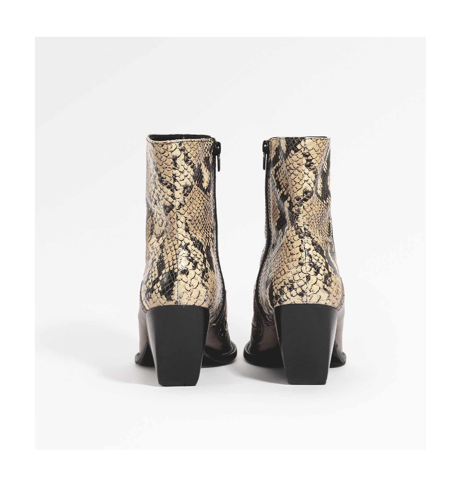Bota Western Couro Python/Prata