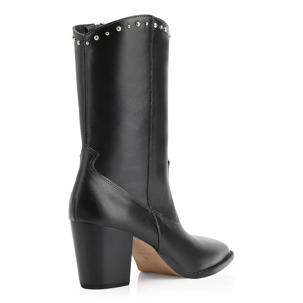Bota Western Rebites Couro Preto - imagem 3