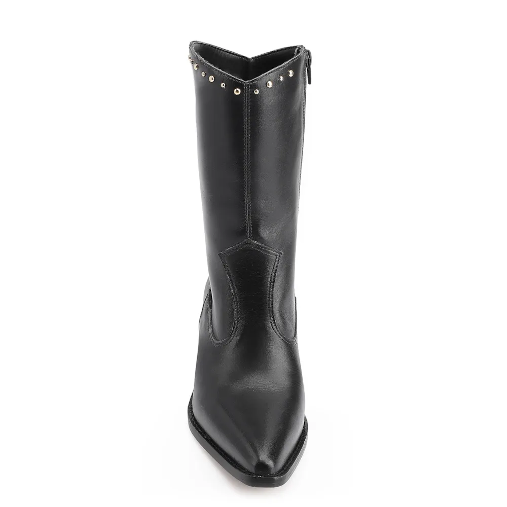 Bota Western Rebites Couro Preto - imagem 5