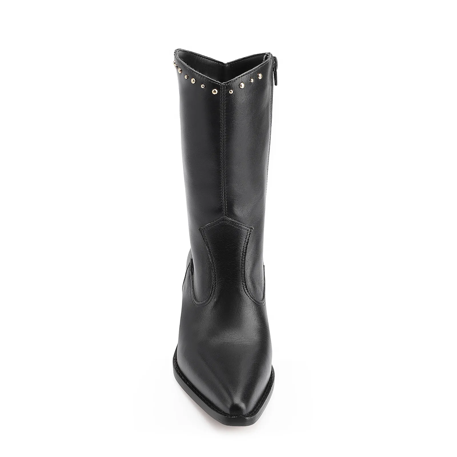Bota Western Rebites Couro Preto