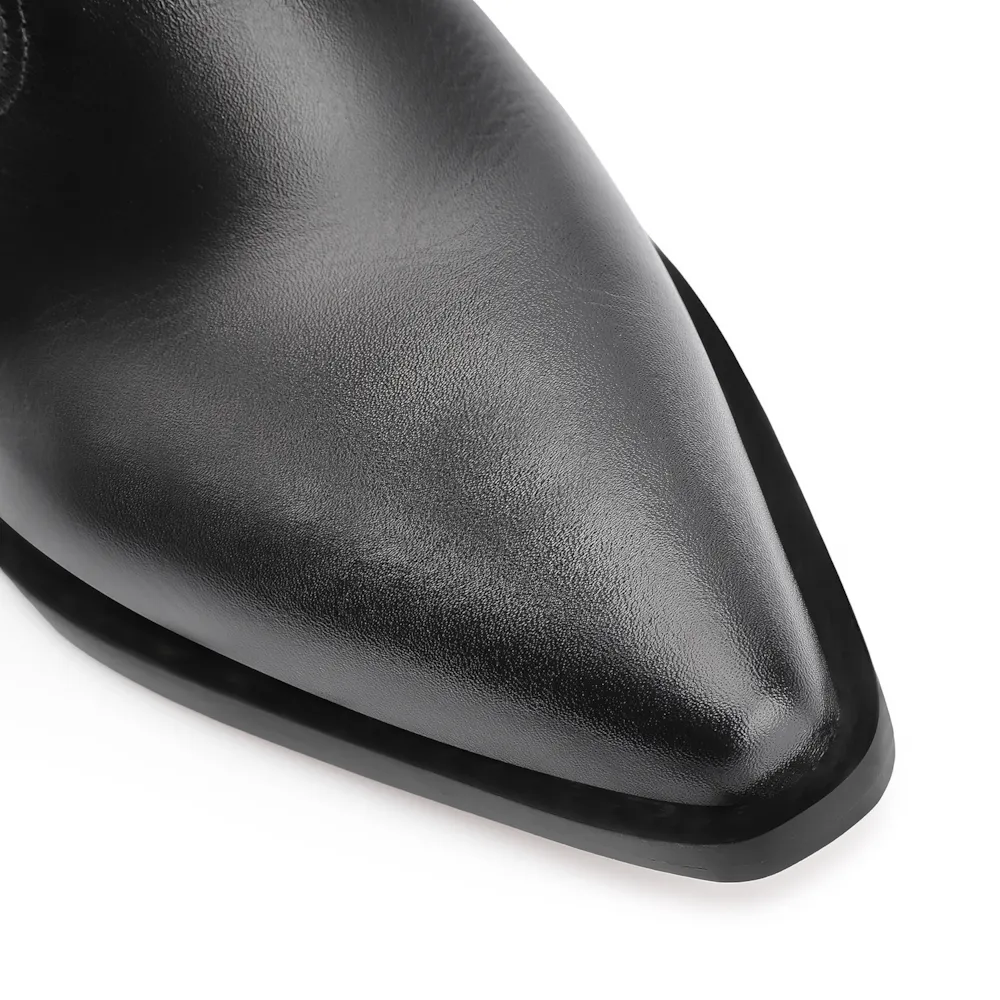 Bota Western Rebites Couro Preto - imagem 6