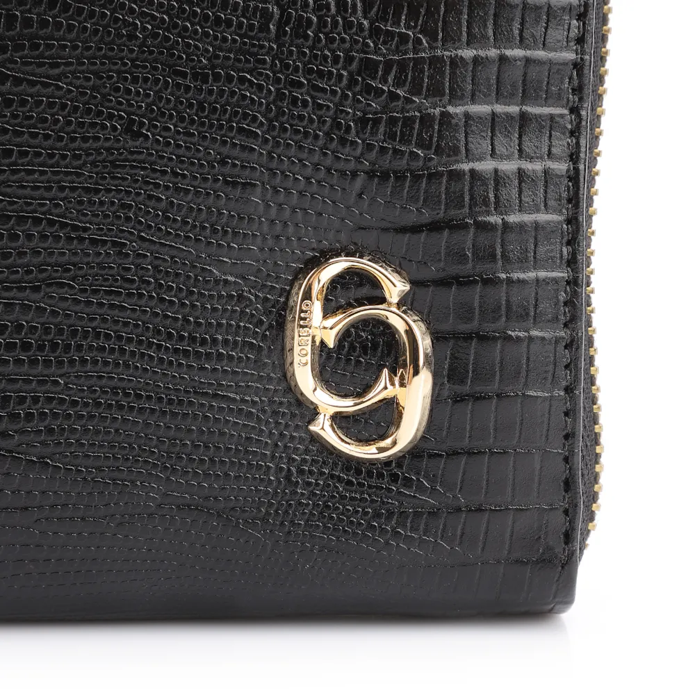 Carteira Couro Lezard Preto - imagem 6