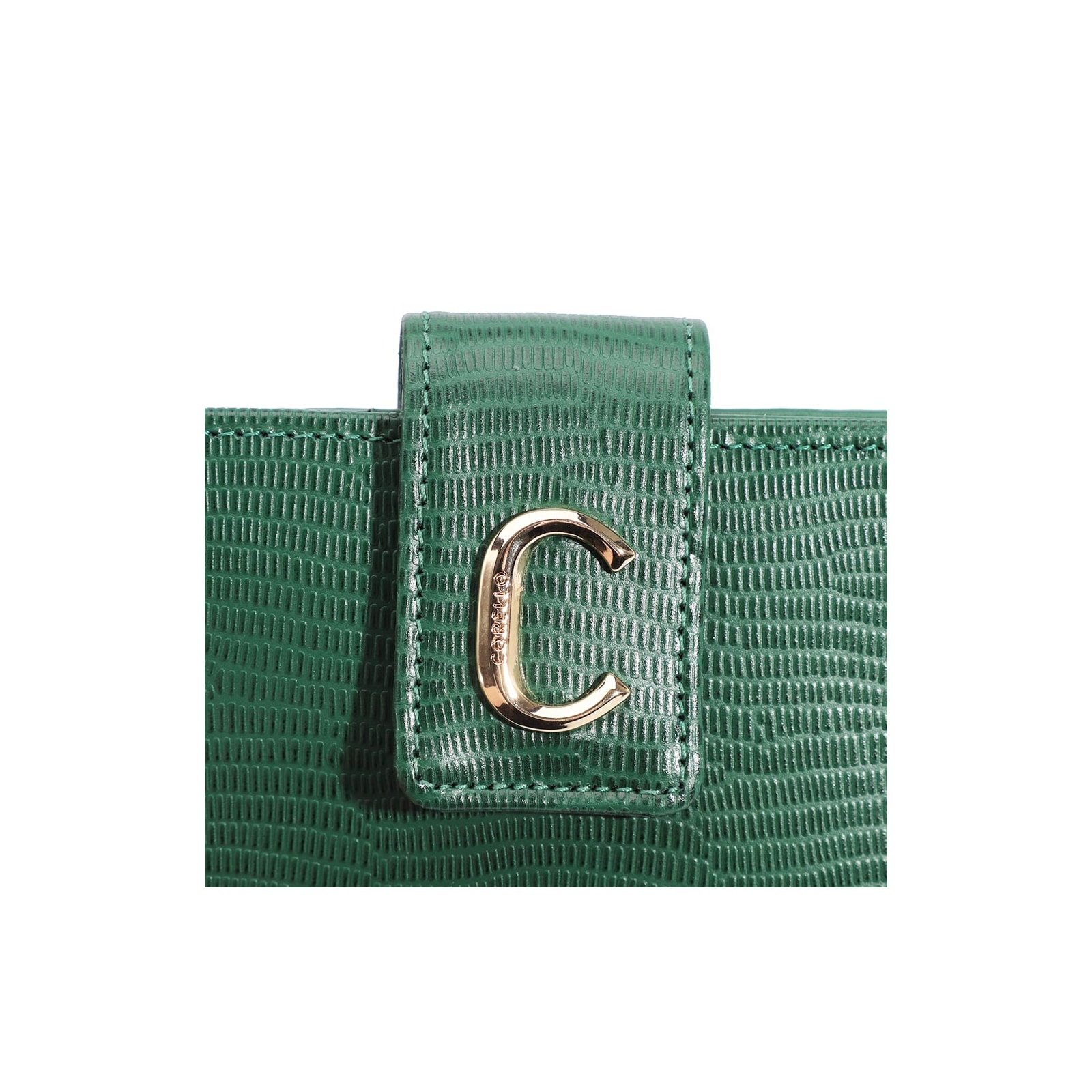 Carteira Couro Lezard Verde