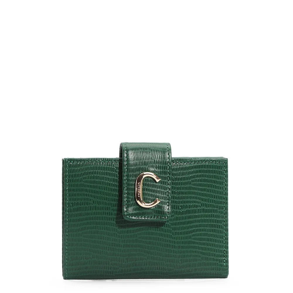 Carteira Couro Lezard Verde