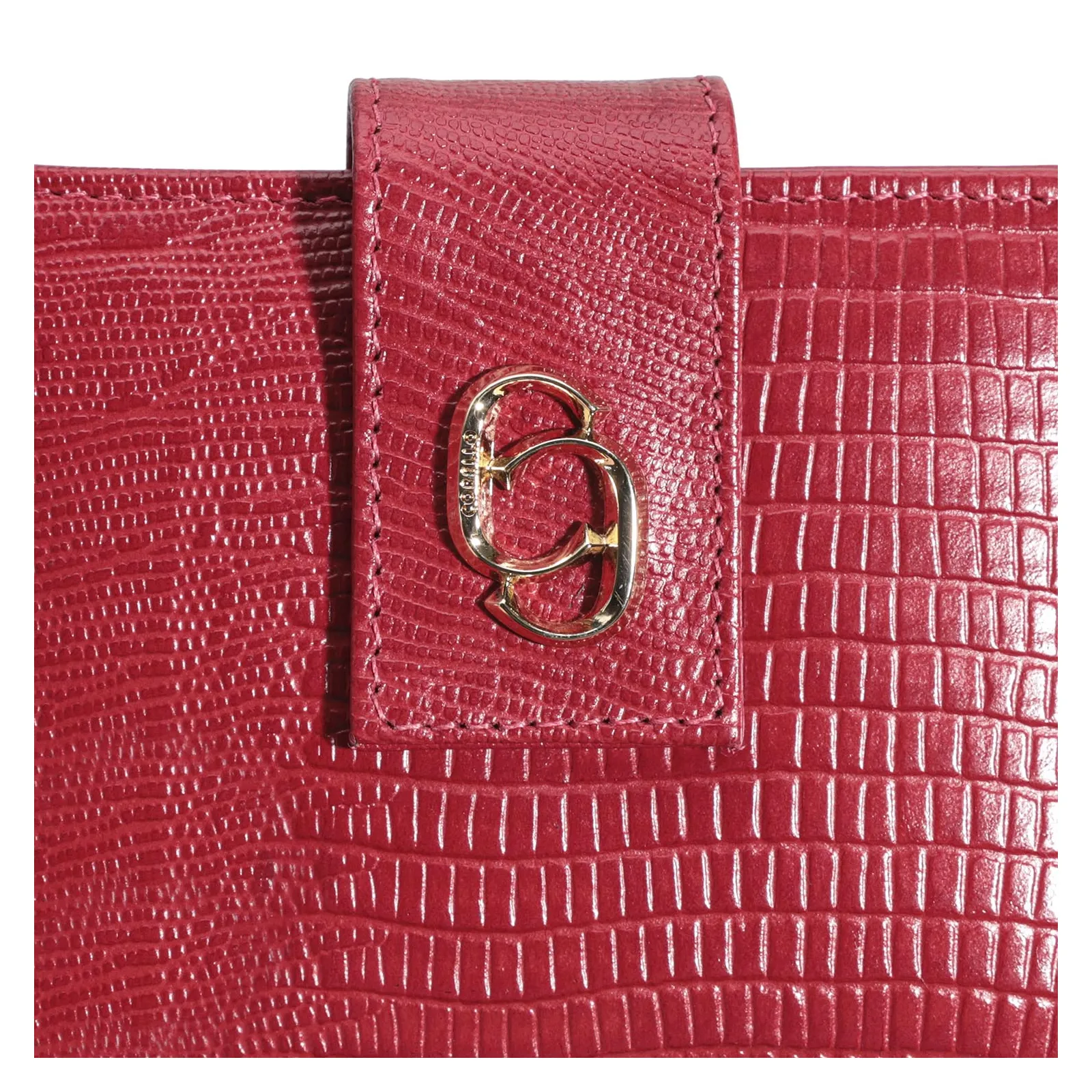 Carteira Couro Lezard Vermelho