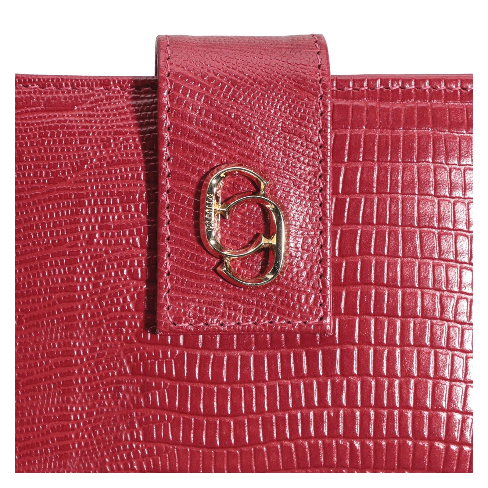 Carteira Couro Lezard Vermelho
