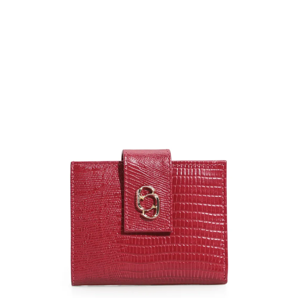Carteira Couro Lezard Vermelho