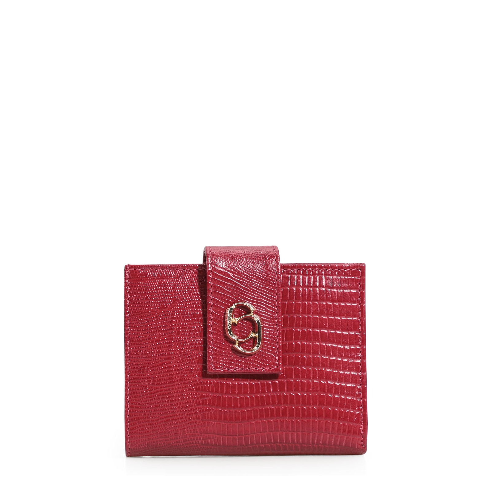Carteira Couro Lezard Vermelho