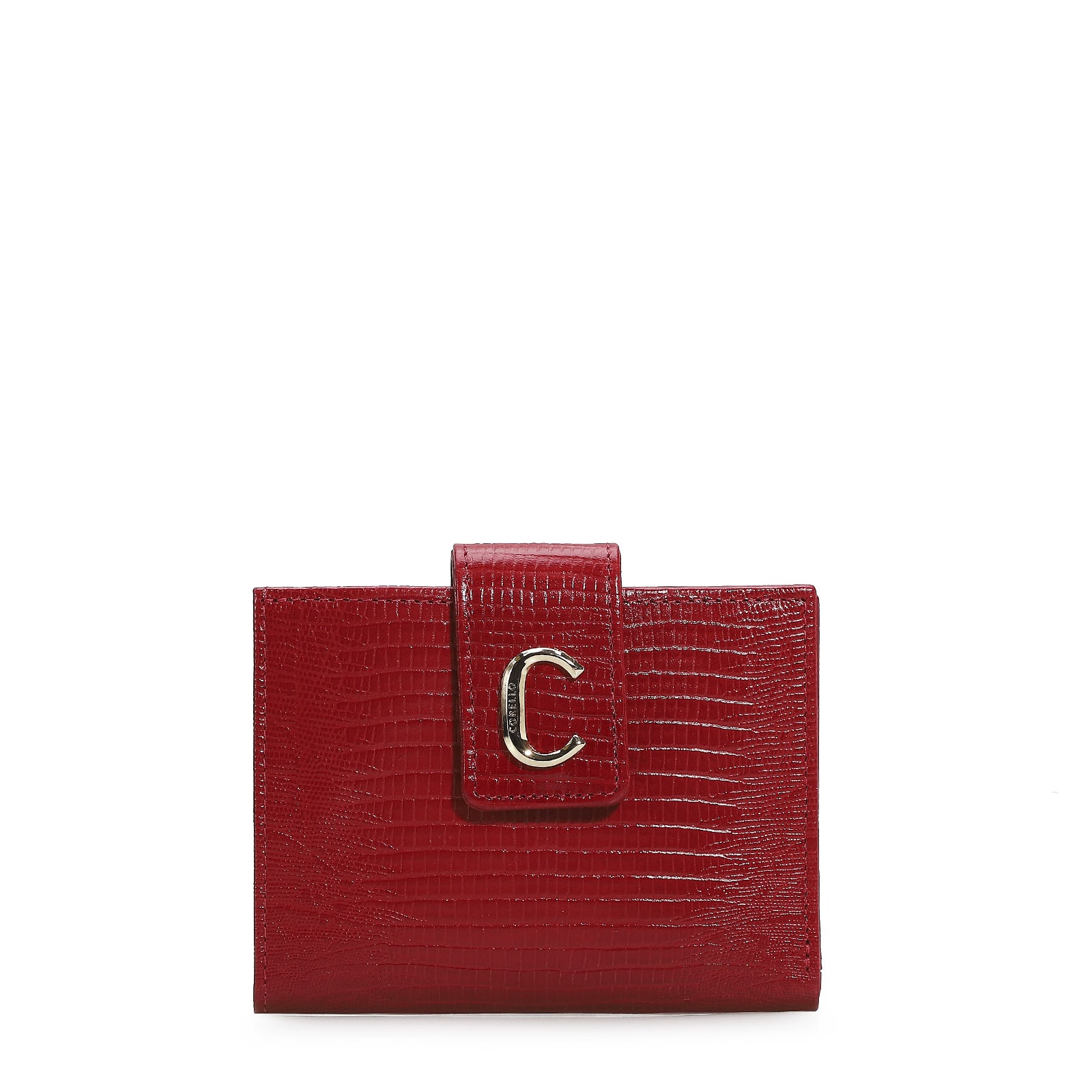 Carteira Couro Lezard Vermelho
