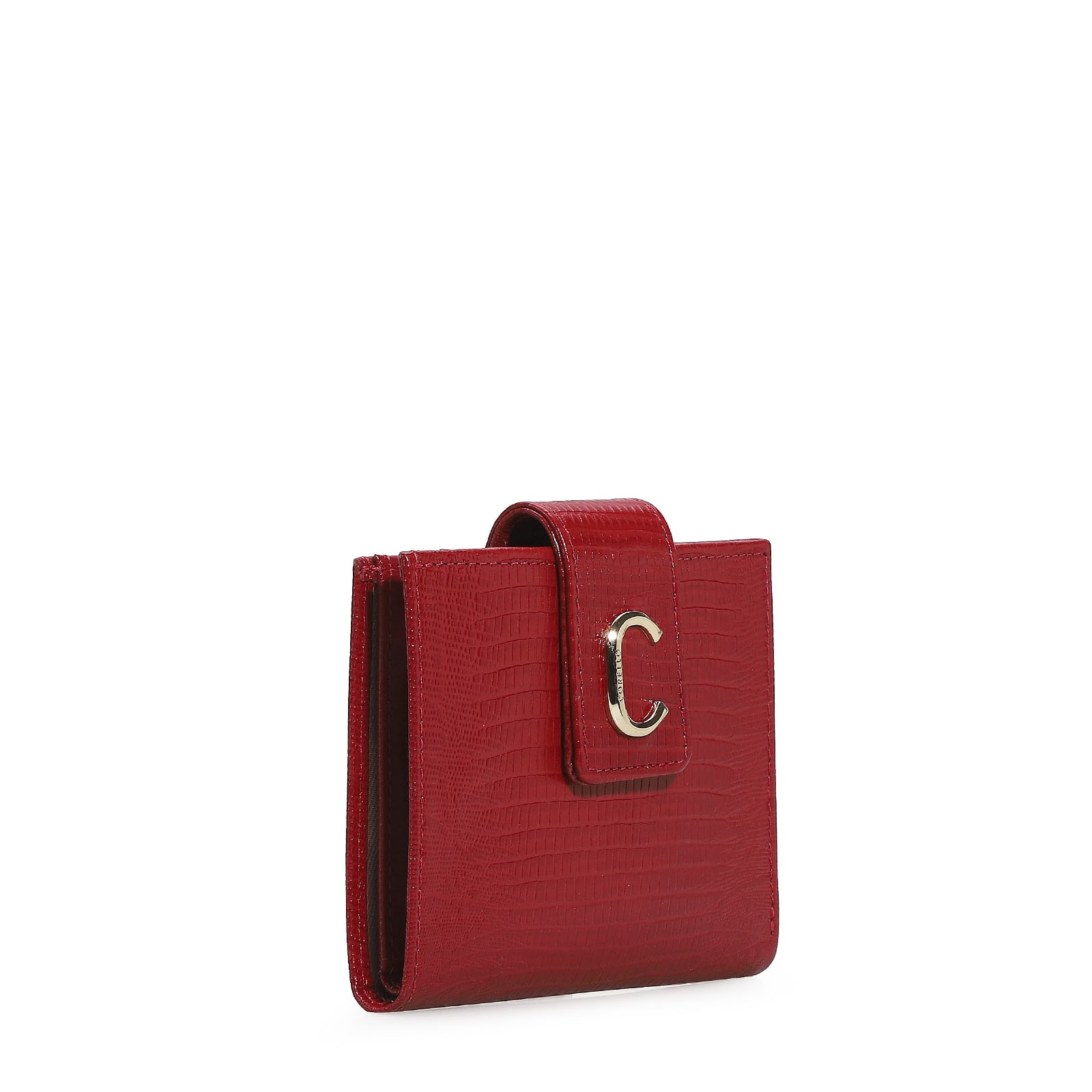 Carteira Couro Lezard Vermelho