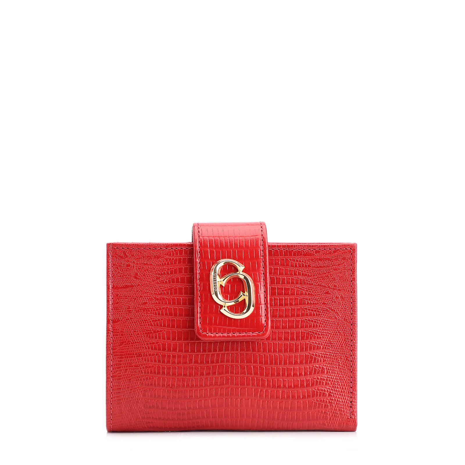 Carteira Couro Lezard Vermelho