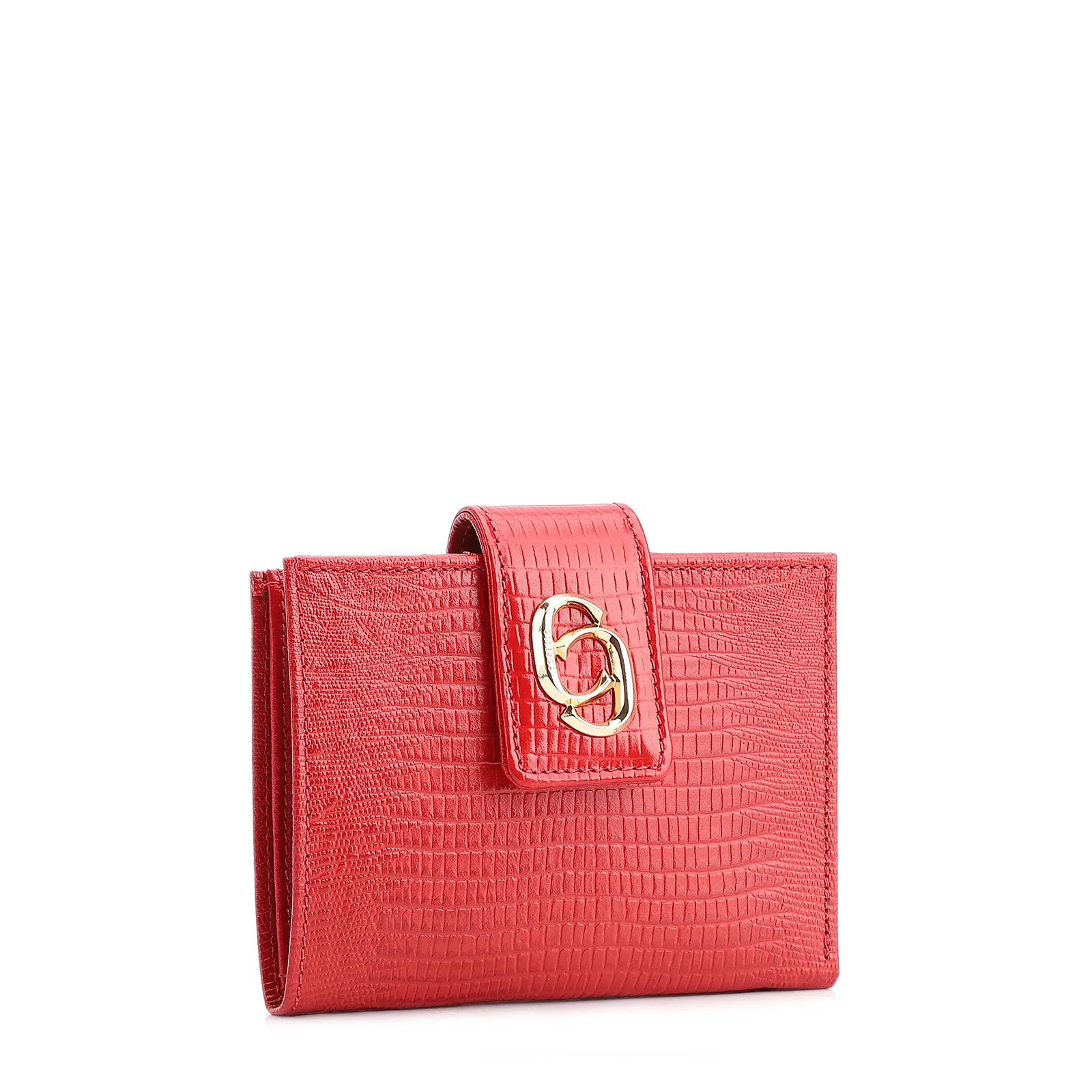 Carteira Couro Lezard Vermelho