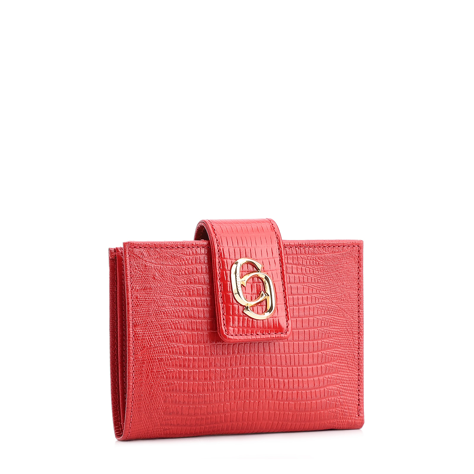 Carteira Couro Lezard Vermelho