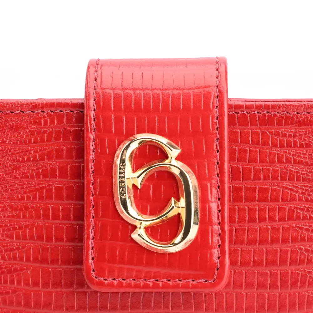 Carteira Couro Lezard Vermelho - imagem 4